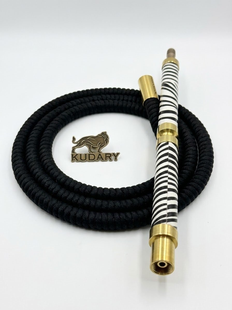 Aksesuar - Kudary Nargile Hortumu - Siyah Zebra Marpuçlu - Hookah Nargile Market