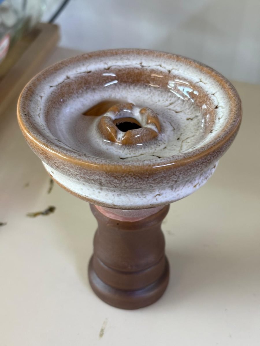Başlık(Lüle) - Porselen Nargile Lülesi - Beyaz Kahve Phunnel - Hookah Nargile Market