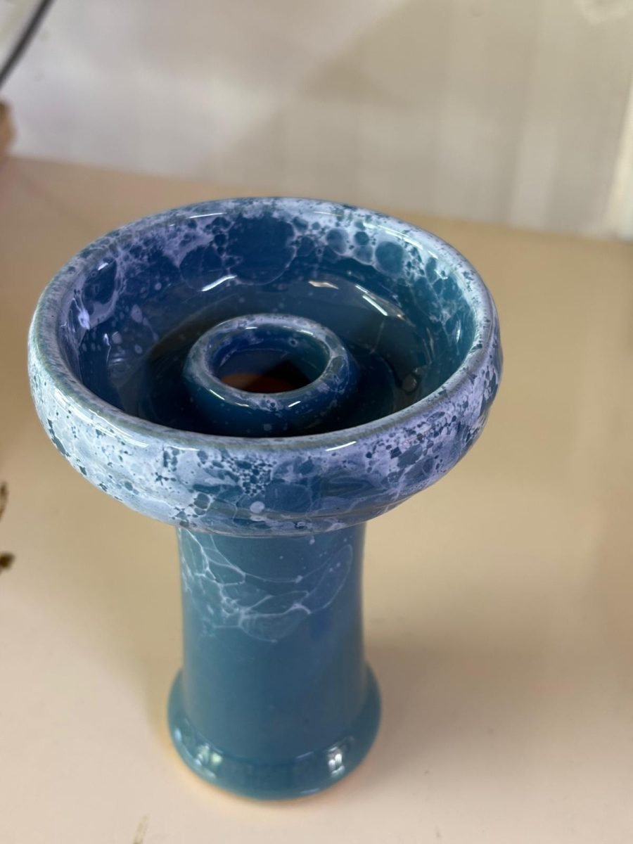Başlık(Lüle) - Porselen Nargile Lülesi - Mavi Mermer Phunnel - Hookah Nargile Market