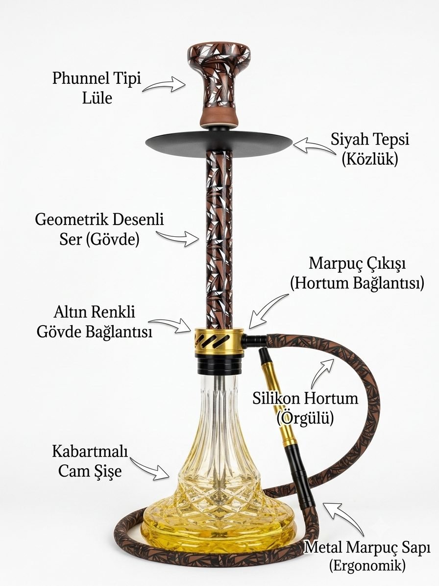 Gold desenli Nargile Takımı