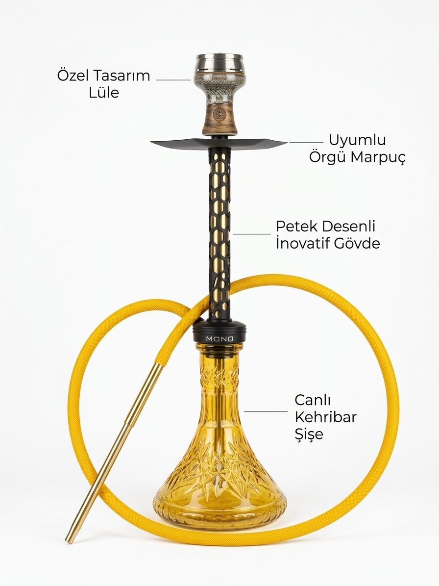 Sarı petek desenli Nargile Takımı - 3. görünüm