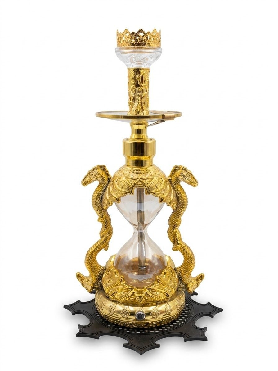 Yılan Desenli Gold Nargile Takımı