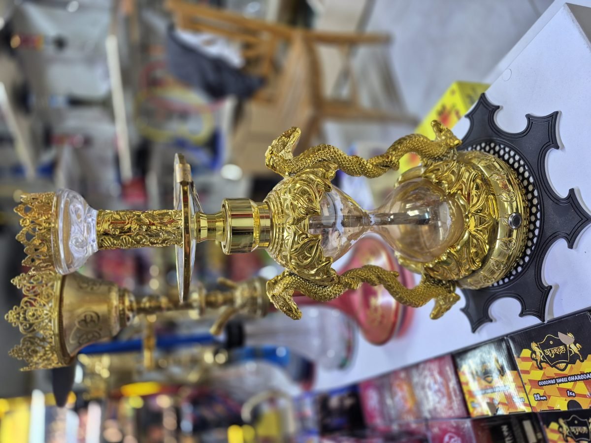 Yılan Desenli Gold Nargile Takımı - 4. görünüm